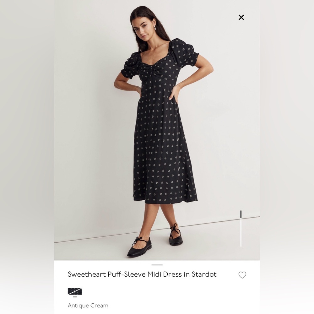 Madewell Puff-sleeve Midi Dress